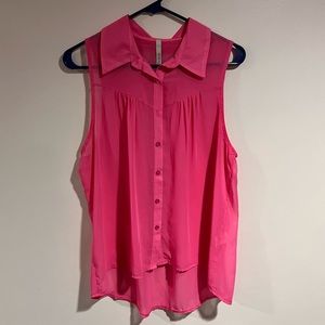 Pink sheer collar blouse flowy